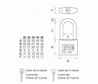 Candado FAC de arco largo. Opción con la misma clave.